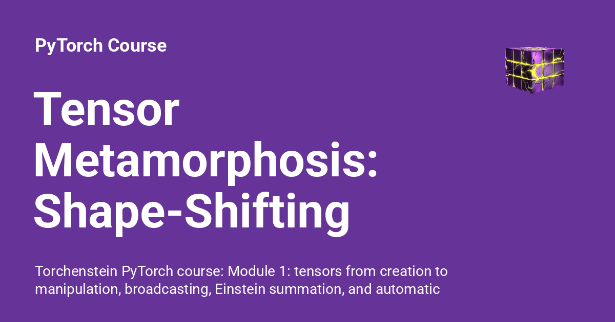 Tensor Metamorphosis: Shape-Shifting Mastery - PyTorch Course